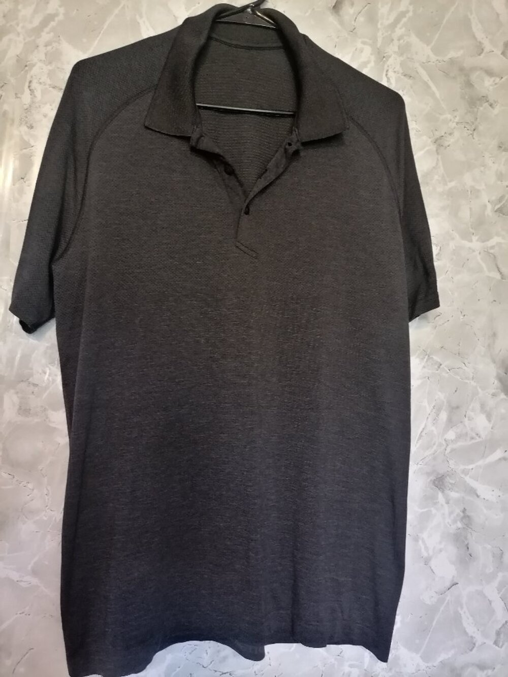 Lululemon Shirt Men L Charcoal Gray live in practige Polo olf Athleisure